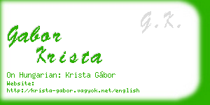 gabor krista business card